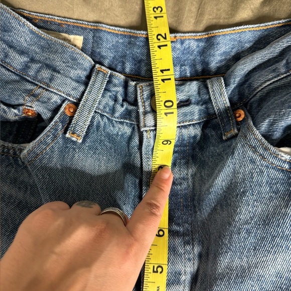 Levi’s Premium 501 Distressed Straight Leg Jeans 27x30 100% Cotton Button Fly - Picture 10 of 13